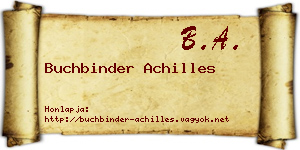 Buchbinder Achilles névjegykártya